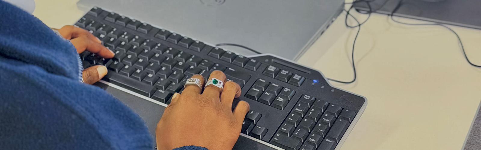Colleague at computer screen