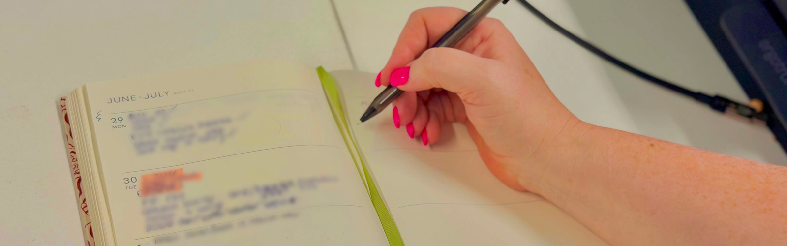 Colleague taking notes