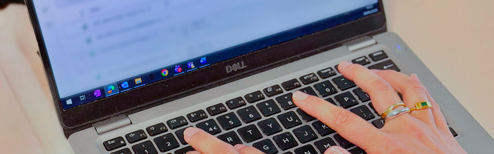 Hands on laptop